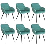 WOLTU Juego de 6 Sillas de Comedor,Turquesa