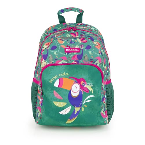 Gabol - Mochila Escolar Adaptable a Carro 31x41x16 cm Vida Resistente al Agua con Espalda Acolchada, Organizador Interior y Base Reforzada