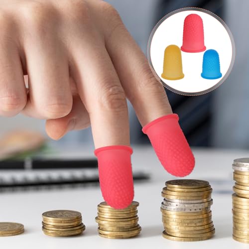 image for Ptwola 15 Pcs Rubber Finger Tips Protector Covers Hot Glue Finger Thim