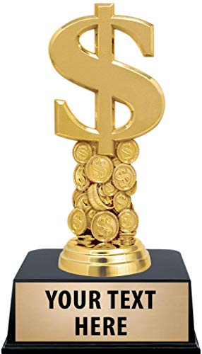 Crown Awards Dollar Sign Trophies with Custom Engraving, 6