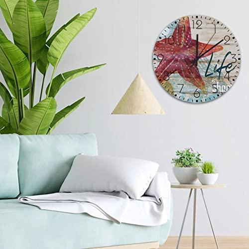 Horloge océan en bois rustique décoration murale loft - 5
