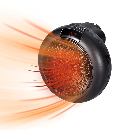 EBKCQ Väggmonterad värmefläkt, mini elektrisk värmare med fjärrkontroll, väggmonterad badrumsfläktare, 400 W ekonomisk elvärme för bad, sovrum, hem