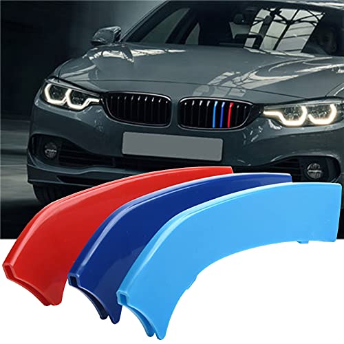 WYT-Fan 3PCS Grille Insert Trims Stripe pour B-M-W 1 Series 2017-2020, 9 Grilles, Inserts Kidney Grill Covers 3D M Decor Stickers Cover
