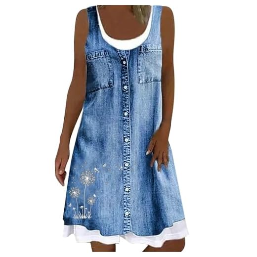 NNGOTD Robe Ete Femme Midi Col V Boheme avec Poches Manches à Volants Coton Robes De Plage Chic et Elegant Longueur Genou Décontracté Casual Dress for Women Pregnant Pas Cher Solde (1A Bleu,L)