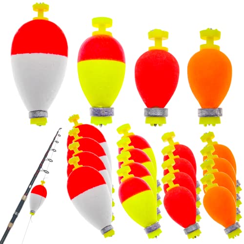 Fishing Bobbers Floats Set Foam Snap on Float Weighted Bobbers Fishing Push Button Snap-on Bobbers Spring Oval Fishing Floats Fishing Bobbers Assortment