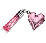 VICTORIA'S SECRET Beauty Rush Lip Gloss - Strawberry Fizz With Heart Key Chain