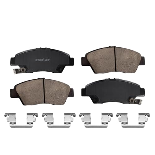 Image of Detroit Axle - Front Ceramic Brake Pads for 2015-2020 Honda Fit, 2016 2017 2018 2019 Brake Pads with Hardware Assembly Replacement
