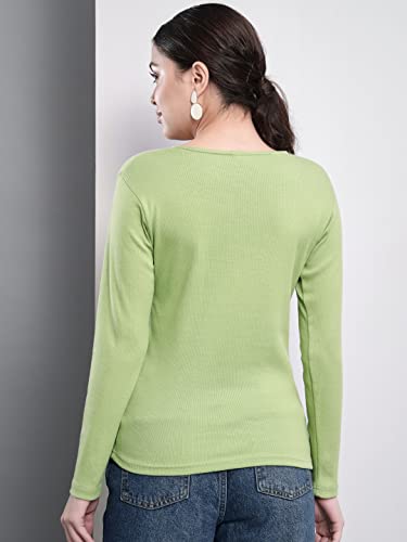 Image of Q - RIOUS Women's Solid Full Sleeve Scoop Neck Top