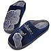 SAGUARO Bequemer Wärme Hausschuhe Männer Frauen rutschfeste Gummisohle Gemütlich Winter Pantoffeln Leicht Atmungsaktiv Hallenschuhe Kurzer Plüsch Slippers, Blau 41/42 EU=42/43 CN