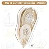 Zonon 2 Pieces Correction Tape Cream Color Beige Corrective Tape Eraser 100 Feet Long for School Office Supplies Crafting, Journal, Note Taking, Case Color May Vary #2