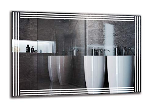 Espejo LED Premium - Dimensiones del Espejo 120x80 cm - Espejo de baño con iluminación LED - Espejo de Pared - Espejo de luz - Espejo con iluminación - ARTTOR M1ZP-51-120x80 - Blanco frío 6500K