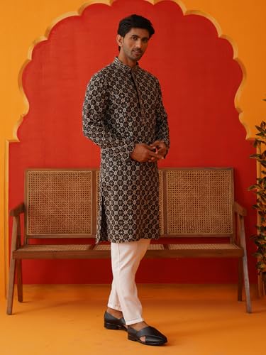 Image of Jompers Embroidered Kurta Pyjama Set For Men (,)