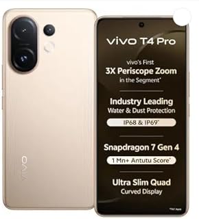 vivo T4 Pro 5G (Blaze Gold, 128 GB) (8 GB RAM) | 6500 mAh Battery | 7 Gen 4 Processor | 6.77" AMOLED Display | 50MP + 2MP...