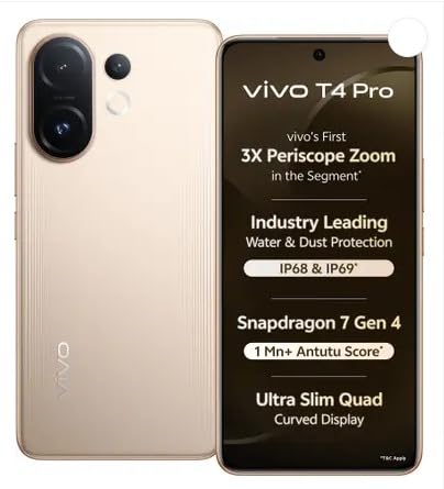 vivo T4 Pro 5G (Blaze Gold, 128 GB) (8 GB RAM) | 6500 mAh Battery...