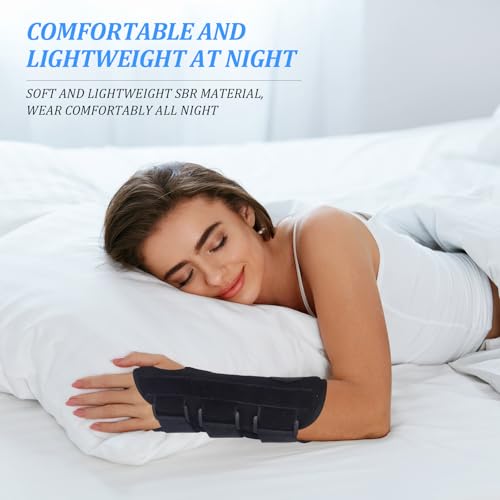 HEUIOP 2 Pcs Wrist Splint,Carpal Tunnel Wrist Support with 3 Metal Splints,Hand Support Brace with Adjustable Straps for Carpal Tunnel Tenosynovitis Arthritis Tendonitis Pain Relief Women and Men - Image 5