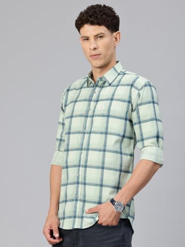 Image of Majestic Man Comfort Slim Fit Pure Cotton Checked Casual Shirt