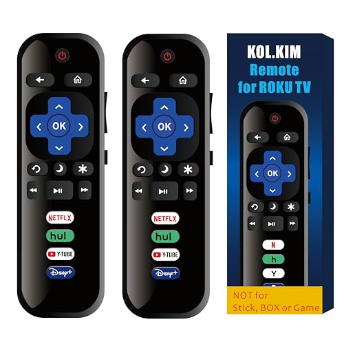 Pack of 2 Replacement-Remote-Control for Roku-TV, Compatible for TCL Roku/Hisense Roku/Onn Roku/Philips Roku Smart TVs(Not for Roku Stick and Box) - Thumbnail 6
