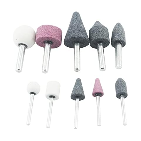 10 Pcs Rotary Grinding Stones Set, Abrasive Stones Mounted Grinding Bits for Grinder, Drill Cover