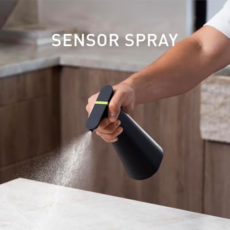 simplehuman Sensor Spray, Automatic Continuous Spray Bottle, Intuitive Touch, Superfine Mist, Wide-Coverage Cone & Ultra-Precise Jet, Refillable & Rechargeable, for Cleaning, Plants & Hair, Black