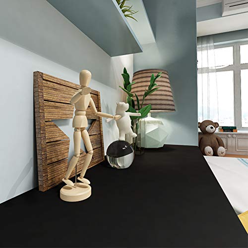 Lacheery Black Wallpaper 12"X160" Matte Textured Black Contact Paper Decorative Self Adhesive Wall Paper Roll Peel And Stick Wallpaper For Cabinets Shelf Drawer Liners Furniture Removable Wall Sticker #TOP1