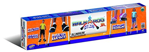 Geospace Original Walkaroo JR. Aluminum Lightweight Stilts with Ergonomic Design for Kids Outdoor/Indoor Active Play and Exercise (110 Lbs Max Weight)