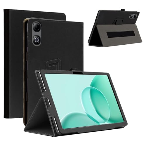 CONAPIKA Tablet Hülle für DOOGEE TAB G6 MAX, Ultra Dünn PU Leder Abdeckung Klappständer Schutzhülle Auto Schlaf/Aufwachen Magnet Hülle Cover mit Stifthalter & Handschlaufe,Schwarz