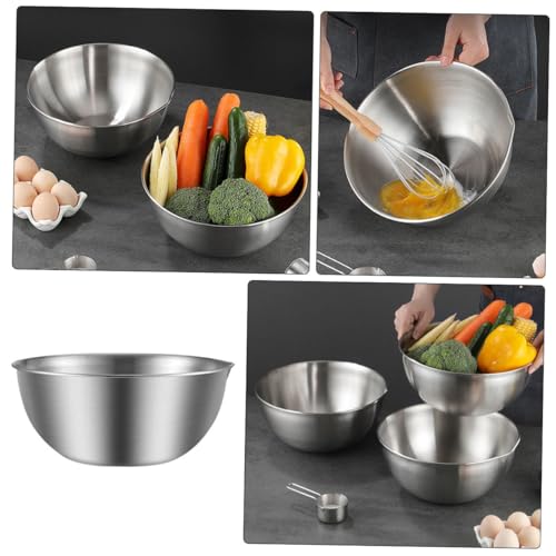 Tazón de acero inoxidable de gran capacidad para cocina, plateado miniatura 3