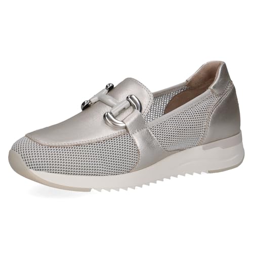 CAPRICE Mocassin Femme Plat, Métallisé (Platin.MET.CO), 39 EU