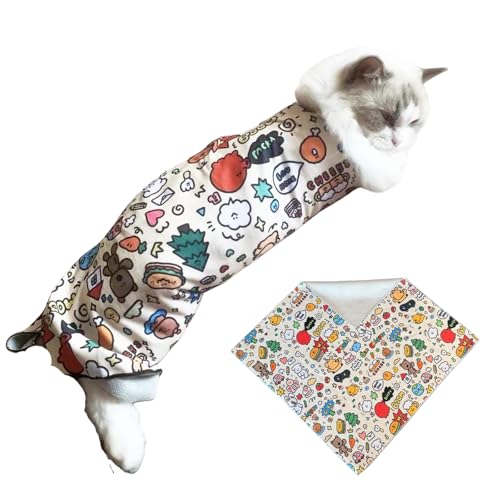 Cupdarow Cat Grooming Wrap - Multifunctional Anti-Bite & Scratch Blanket for Nail Trimming, Medicine, and Injection, Self-Sticking Wrap for Calm & Safe Pet Care (Cute Prints, L-27.6inch Within 15lbs)