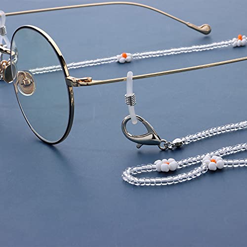 Image of Colorful Daisy Flower Beads Sunglasses Lanyards Holder Chain Necklace Strap Anti-Lost Beaded Detachable for Women