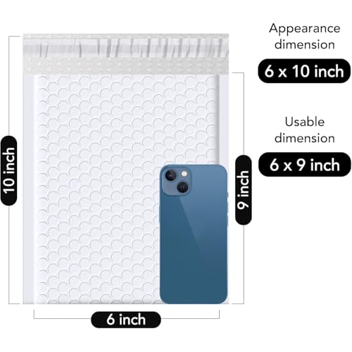 Image of Fuxury Bubble Mailers 6x10 inch 3000 Pack White Padded Envelopes Usable Size 6x9 inch Thick Mailing Envelopes Bubble Padded, Shipping Bags for Mailing,Packaging, Small Business, Boutique, Bulk #0