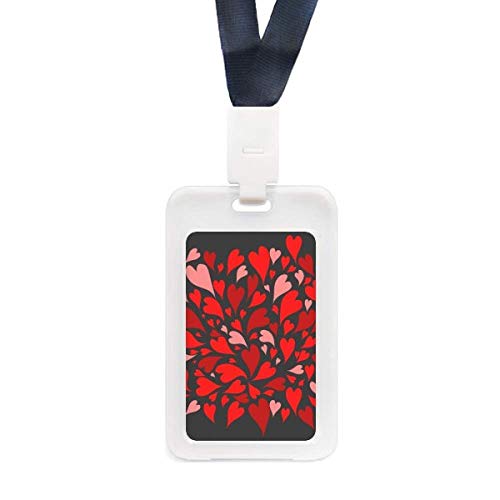 Porte-carte de crédit transparent noir et rouge avec motifs cœurs pour la Saint-Valentin