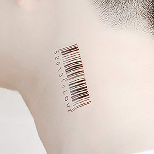 Yesallwas 6 Sheets Temporary Tattoo Sticker Waterproof Non-Toxic Black And White Models Fashion Sexy Barcode Tattoo(2.36X4.13 Inch) #TOP3