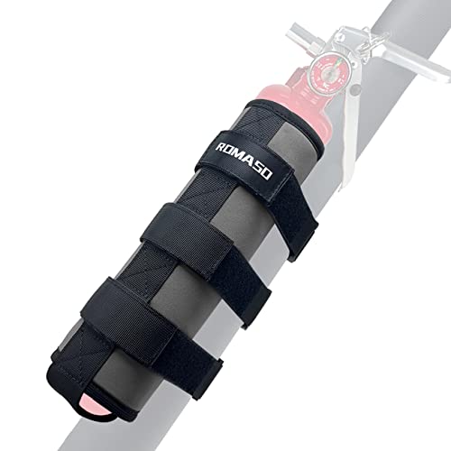 Image of Roll Bar Fire Extinguisher Mount for Jeep Wrangler YJ TJ JK JKU JL 2.5 Lb Fire Extinguisher Holder Bag(Gray)