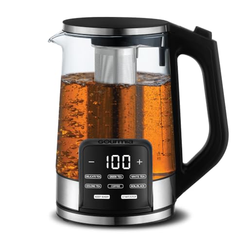 Gourmia Electric Glass Kettle - 1.7L Capacity, Digital Display, Black
