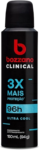 Bozzano Desodorante Clinical Ultra Cool Antitranspirante Aerossol Masculino 150Ml