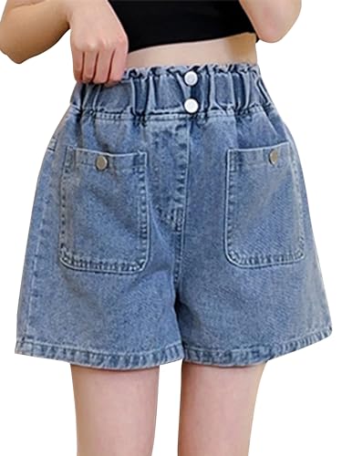 Pantalon d'été décontracté Happy Cherry en jean souple pour l'école