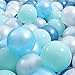 STARBOLO Ball Pit Balls Play Balls -100PCS Pearl 4 Blue Colors Ocean Balls BPA&Phthalate Free Non-Toxic Crush Proof Soft Plastic Ball Pit for Toddlers 1-3 Kids Birthday Pool Tent Party