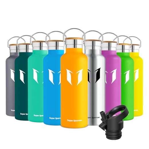 Super Sparrow Bouteille d'eau en Acier Inoxydable - Double paroi isolée sous Vide - Bouche Standard Gourde - 750ml - sans BPA Bouteilles | Mangue