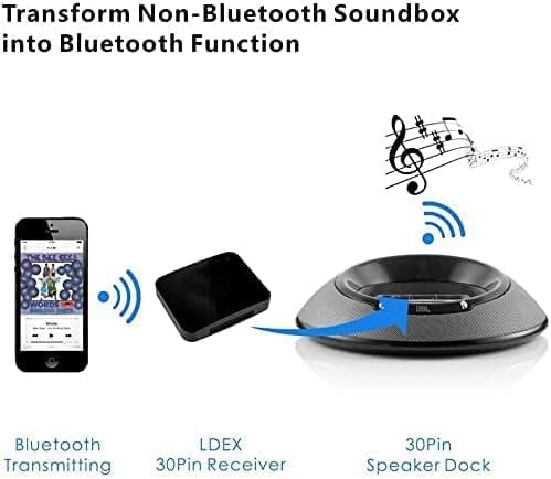 30 Pin Bluetooth Adapter, Wireless 30Pin Stereo Audio Adapter Bluetooth 5.0 Music Receiver for Bose Sounddock II 2 10 Lifestyle V35 135 Digital Music System Home Entertainment Speakers - Thumbnail 7
