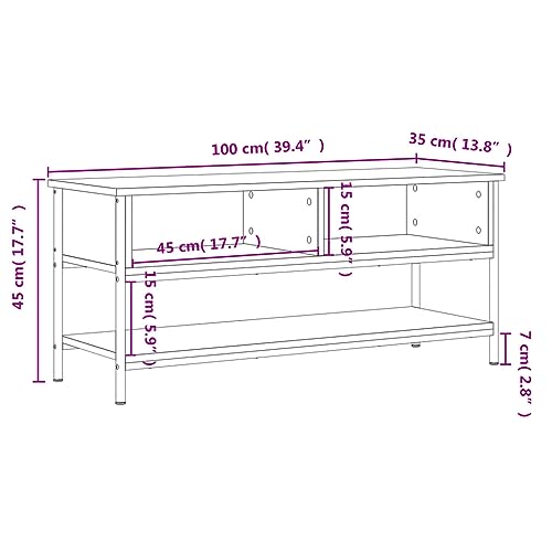 vidaXL Mueble para TV Madera contrachapada Roble Sonoma 100x35x45 cm - imagen 3
