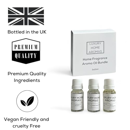 Luxury Home Aromas - Inspired by Jo Malone Fragrance Oil Bundle | Oils for Electric Diffusers, Oil Burners | 3x10ml | Long Lasting Luxury Home Fragrance Luxury Home Aromas - Inspired by Jo Malone Fragrance Oil Bundle | Oils for Electric Diffusers, Oil Burners | 3x10ml | Long Lasting Luxury Home Fragrance