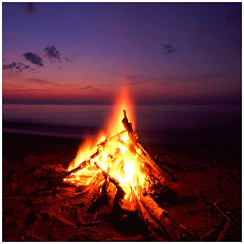 Wallario Möbelfolie selbstklebend/Aufkleber, Tischfolie geeignet für IKEA Lack Tisch - Möbeldeko Lagerfeuer am Strand in 55 x 55 cm