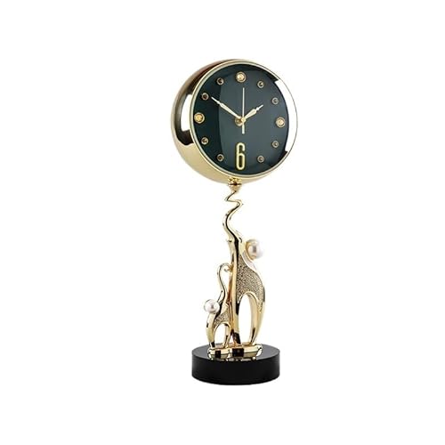 S5b8W3g7 Mantel Clocks High-grade Creative Crystal Tabletop Clock Living Room Decorations Desk Pendant Decorate(Green)