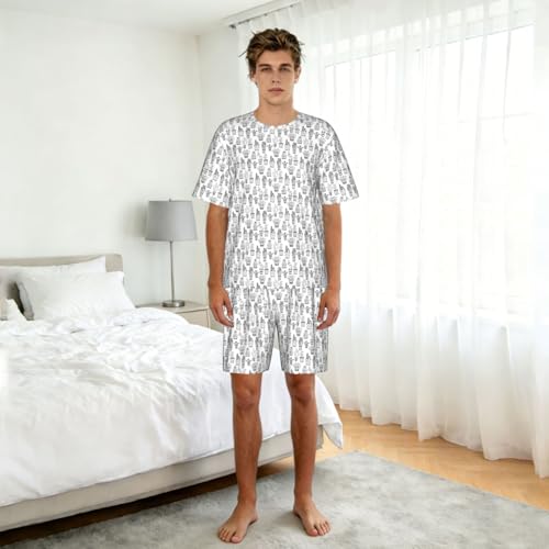 Ensemble pyjama homme manches courtes premium imprimé plantes - 3