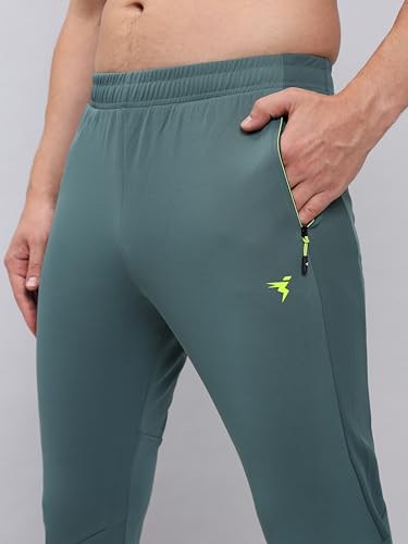 Image of TECHNOSPORT Mens Polyester Slim Fit Activewear Track Pant with SPF50+ for Running, Workout Wear Antimicrobial & Quick Dry