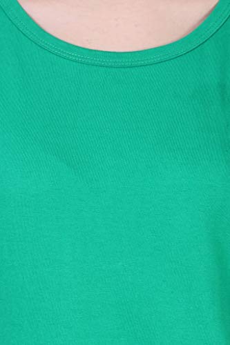 Image of FLEXIMAA Women's Cotton Plain Round Neck Half Sleeve T-Shirt