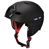 Tontron Adult Water Sports Helmet with Camera Mount Plate (Matte X-Black Forest, Large)