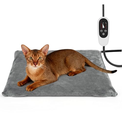 NICREW Adjustable Temperature Cat Heating Pad, 17.7' x 15.7', 55W, Gray