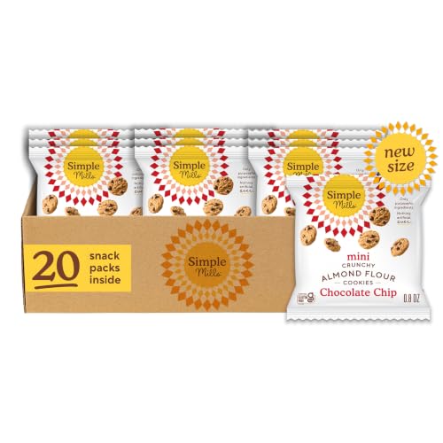 Simple Mills Almond Flour Mini Chocolate Chip Cookie Packs, 20ct,